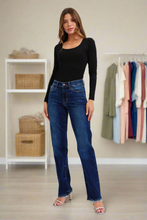 Judy Blue Full Size Raw Hem Straight Leg Jeans