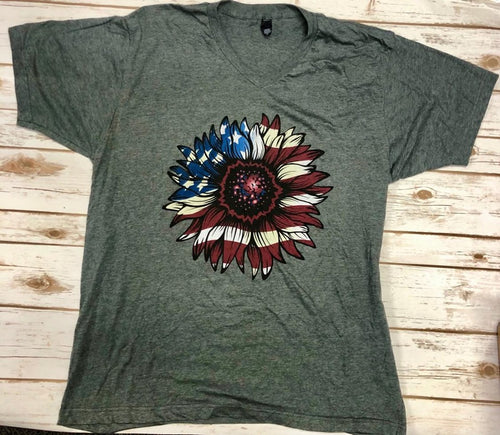 Patriotic Flower Tee