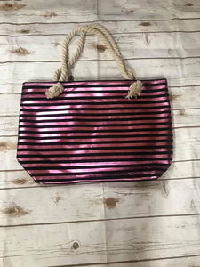 Pink & Black Rope Tote