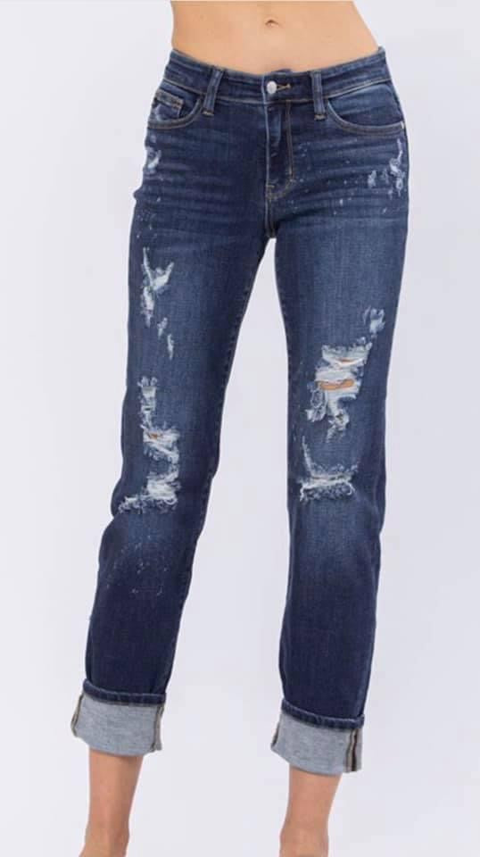 Judy Blue distressed cuff Jeans