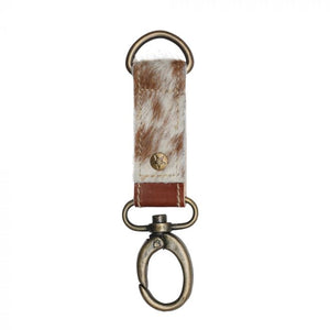 Myra Bag Brown and White Keyfob